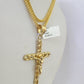 10K Gold Franco Chain Jesus Cross Charm Pendant 20-26 inches 2.5mm REAL Yellow