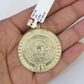 10K Franco Chain Mayan Calendar Pendant Charm Necklace 20"-26" 3mm Gold Yellow