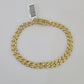 Real 10K Royal Monaco Bracelet Yellow Gold 7" Box Clasp 7mm Genuine Unisex