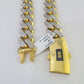 Real 10k Royal Monaco Chain 15mm Diamond Cut 24 inches Yellow Gold Necklace