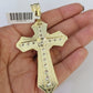 10K Franco Chain Jesus Cross Pendant Charm Necklace 20"-26" 5mm Gold Yellow SET