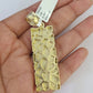 10k Gold Chain Nugget Charm Solid Cuban Curb Necklace 9mm 20"-30" SET