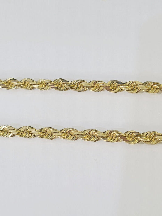 10K Real Solid Yellow Gold Rope Chain Necklace 6mm Length 18" 20" 22" 24" 26"