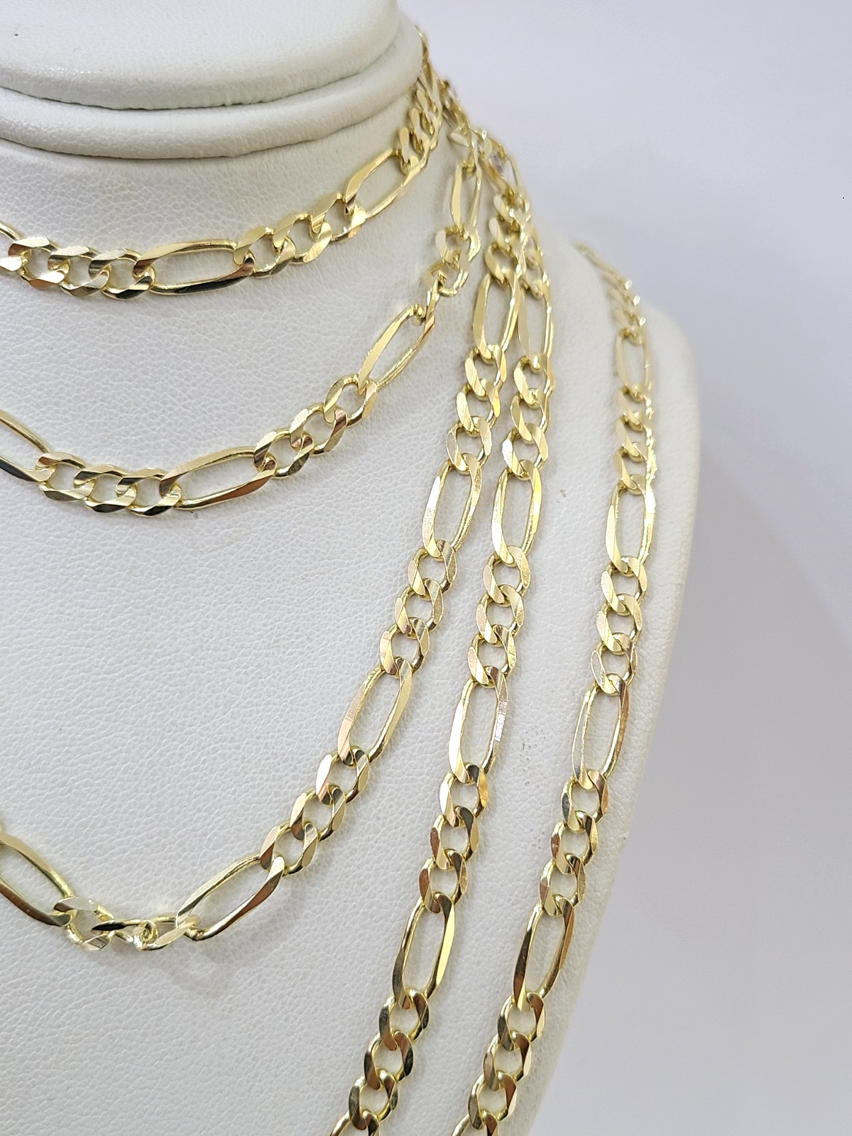 Real 14k Solid Gold Chain Figaro Link Necklace 5mm 18"-28" Men Women 14kt