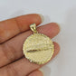10k Aztec Calendar Charm Pendant Men Women 10kt Real Yellow Gold