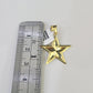 10k 2.5mm Rope Chain Star Pendant 18"-30" Yellow Gold Set Charm Necklace