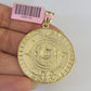 14k Chain Mayan Calendar Charm Set Miami Cuban Link 5mm 18"-30" Necklace Pendant