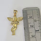 10K Gold Franco Chain Praying Angel Charm SET 16-20 Inches 1mm Ladies Women