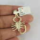 10k Solid Rope Chain 3mm Scorpion Pendant Charm Necklace SET 18-26 in