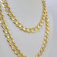 14k Cuban Curb Link chain Solid Yellow Gold Necklace 9mm 18"-26" Inch Real