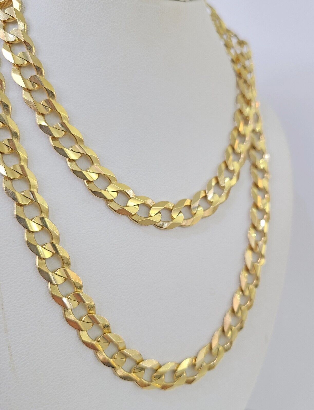 14k Cuban Curb Link chain Solid Yellow Gold Necklace 9mm 18"-26" Inch Real