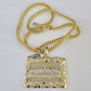 10K Franco Chain Last Supper Pendant Charm Necklace 20"-26" 5mm Gold SET Yellow