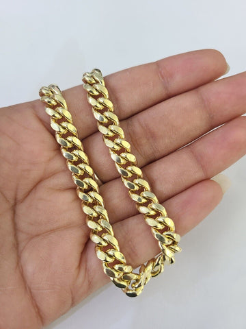 Real 14K Miami Cuban Bracelet Yellow Gold Box Clasp 8.5" Inch 7mm Link