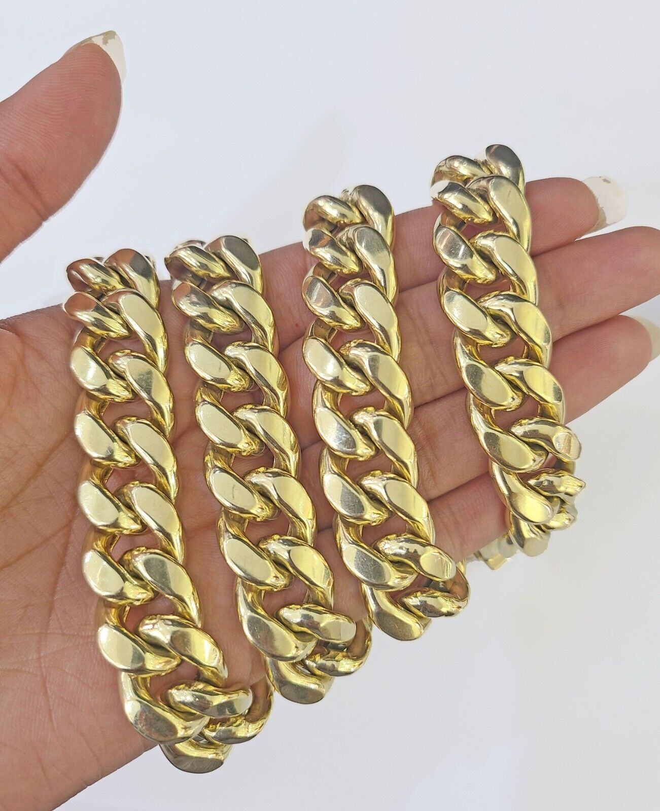 10k Yellow Gold Miami Cuban Link Chain Necklace 14mm 18-26 Inches Real