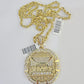 10k Solid Rope Chain Last Supper Charm Set 4mm 20"-28" Necklace Gold Yellow