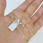 Real 10k Yellow Gold Cuban Curb Link chain 4mm 18-26Inch SOLID Necklace DISCOUNT