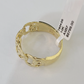 Real 10k Cuban Curb Ring Yellow Gold Women Men Genuine 10Kt