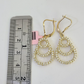 14k Chandelier Dangle Earrings Yellow Gold Push Back Real Women Genuine 14Kt