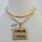 10k Solid Rope Chain 4mm Last Supper Pendant Charm Necklace SET 20-28 in