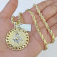 10k Yellow Gold Rope Chain Masonic Charm Set 4mm 18"-26"Inch Necklace