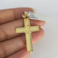 10k Solid Rope Chain 3mm Jesus Cross Pendant Charm Necklace SET 18-26 in