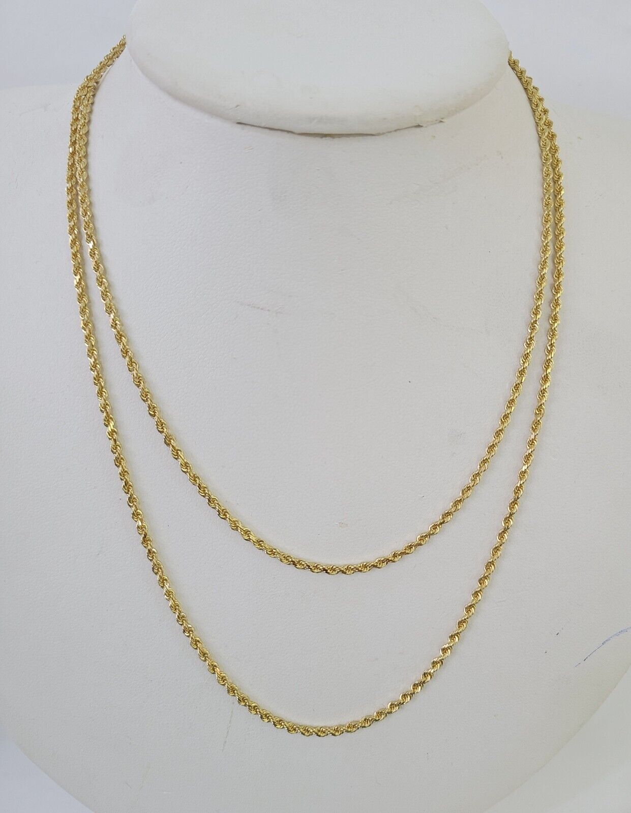 18k Real Solid Rope Chain Yellow Gold 2mm 22" Inch Genuine 18k Necklace