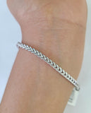 Real 10K Franco Bracelet White Gold 3mm 8.5Inch Lobster Lock Genuine