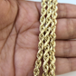 14K Yellow Gold 5mm Rope Chain 22" Diamond cut necklaceend Free Shipping