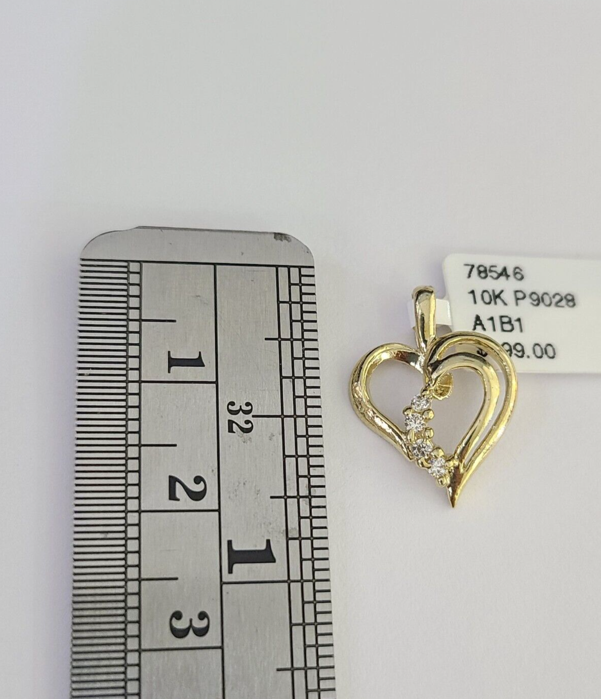 10K Real Heart Charm Pendant Gold 10kt Genuine Yellow