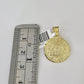 10K Franco Chain Mayan Calendar Pendant Charm Necklace 16"-24" 2mm Gold SET