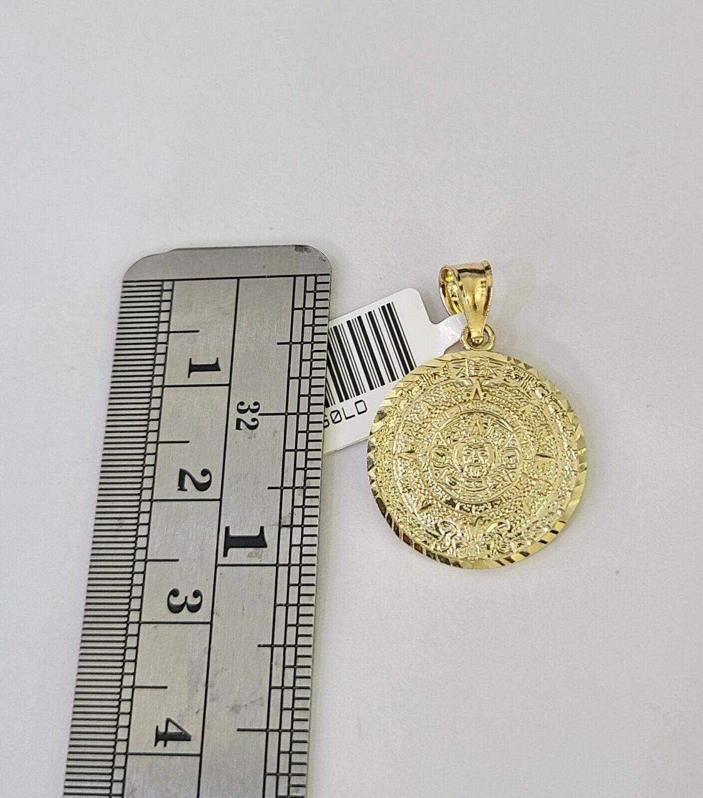 10K Franco Chain Mayan Calendar Pendant Charm Necklace 16"-24" 2mm Gold SET