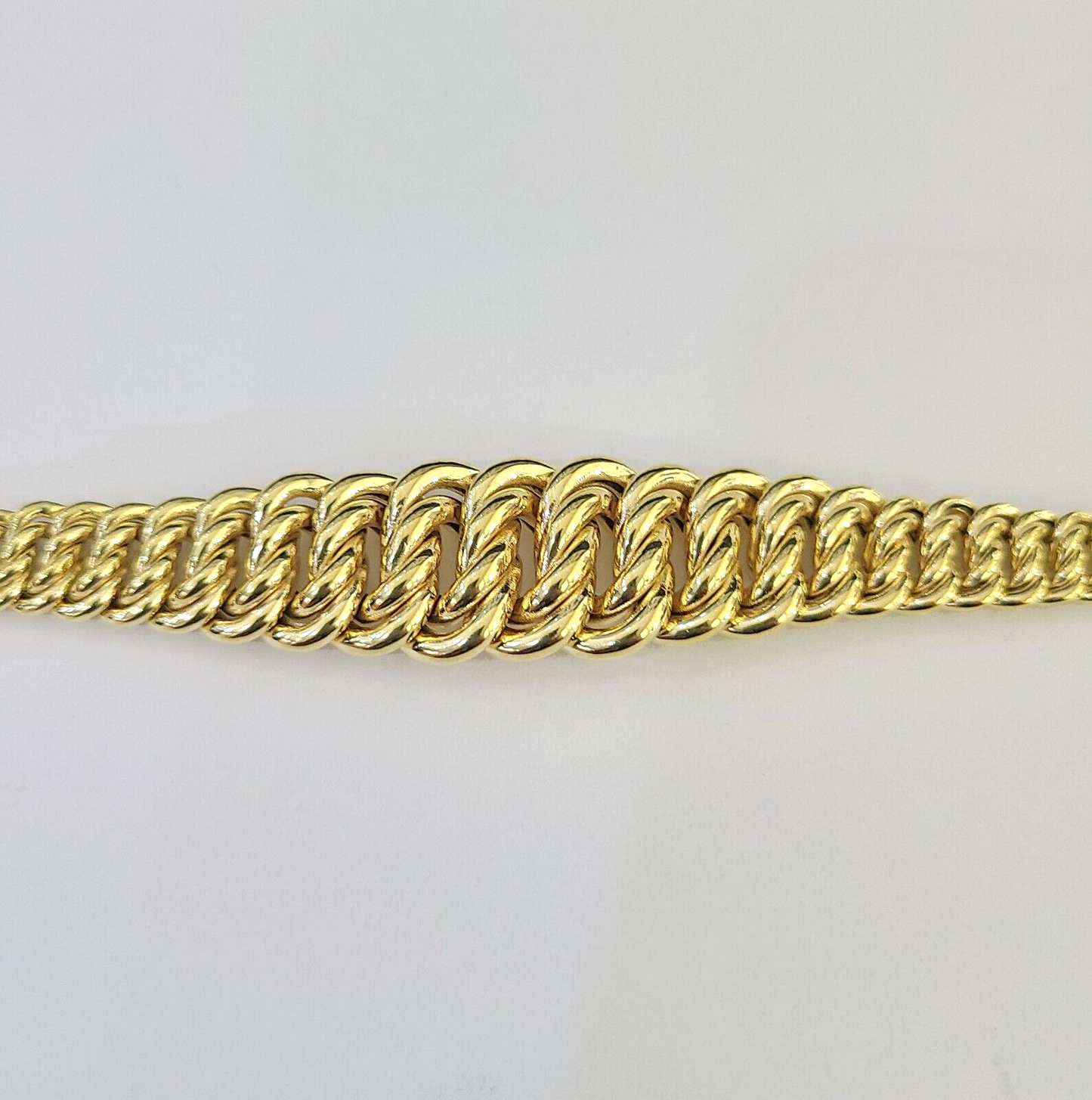 14K Gold Flat Byzantine Link Princesa Bracelet 7mm 7.5" inch Real Yellow 14Kt