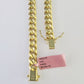 Real 14K Miami Cuban Bracelet Yellow Gold Box Clasp 8" Inch 7mm Link Hollow