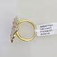 Real 10k Butterfly Diamond Ladies Ring Women Casual 10Kt Yellow Gold