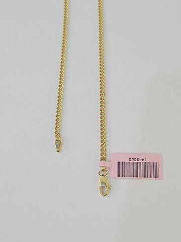 14k Yellow Gold Miami Cuban Link Chain Necklace 3mm 18-26 Inches Real