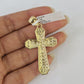 Real 10k Rope Chain Jesus Cross Charm Necklace Pendant Set 5mm 20"-30" Inch Gold