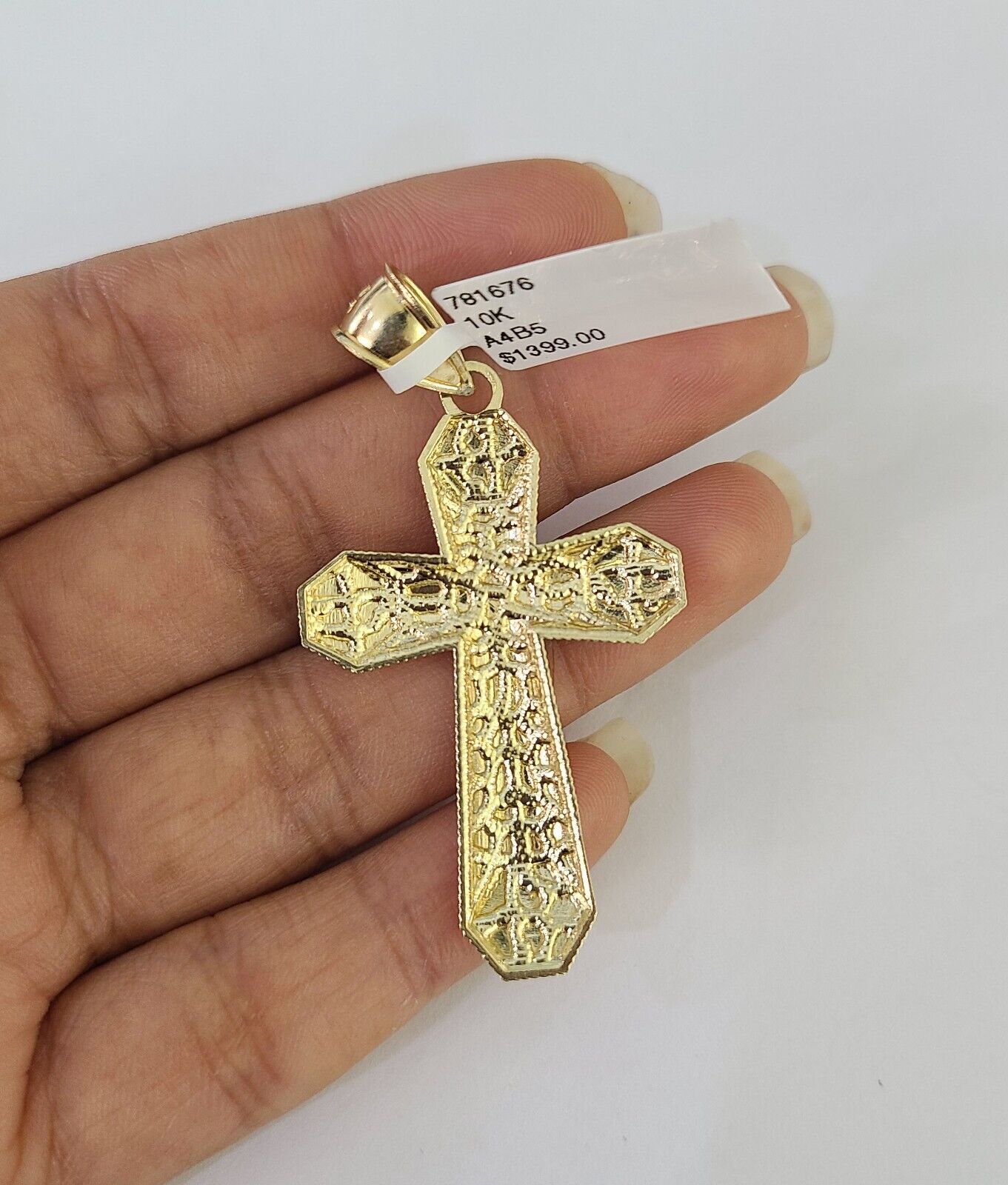 Real 10k Rope Chain Jesus Cross Charm Necklace Pendant Set 5mm 20"-30" Inch Gold