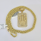 10k Solid Rope Chain 3mm Crown Pendant Charm Necklace SET 18-26 in