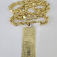 Real 10k Rope Chain 100 Money Dollar Charm Set 10mm 20"-30" Inch Necklace Gold
