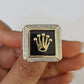 Real 10k Ring Crown Fancy Black Design Yellow Gold Men Casual 10kt