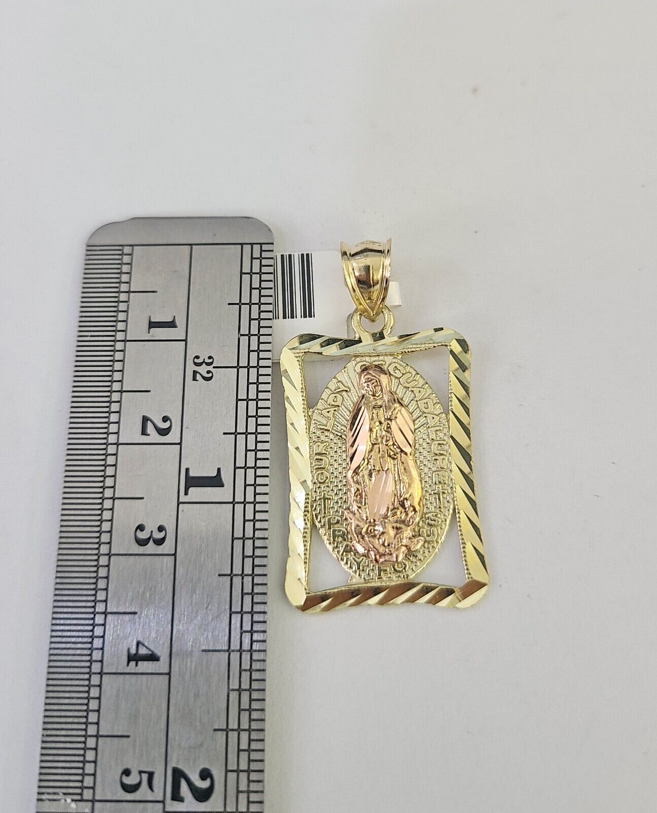 10K Gold Miami Cuban Chain Virgin Mary Charm 20"-28" 3mm REAL Pendant