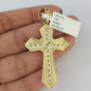 10K Franco Chain Jesus Cross Pendant Charm Necklace 20"-26" 3mm Gold Yellow SET