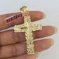 Real 14k Chain Cross Charm Set Miami Cuban Link 5mm 18"-30" Necklace Pendant