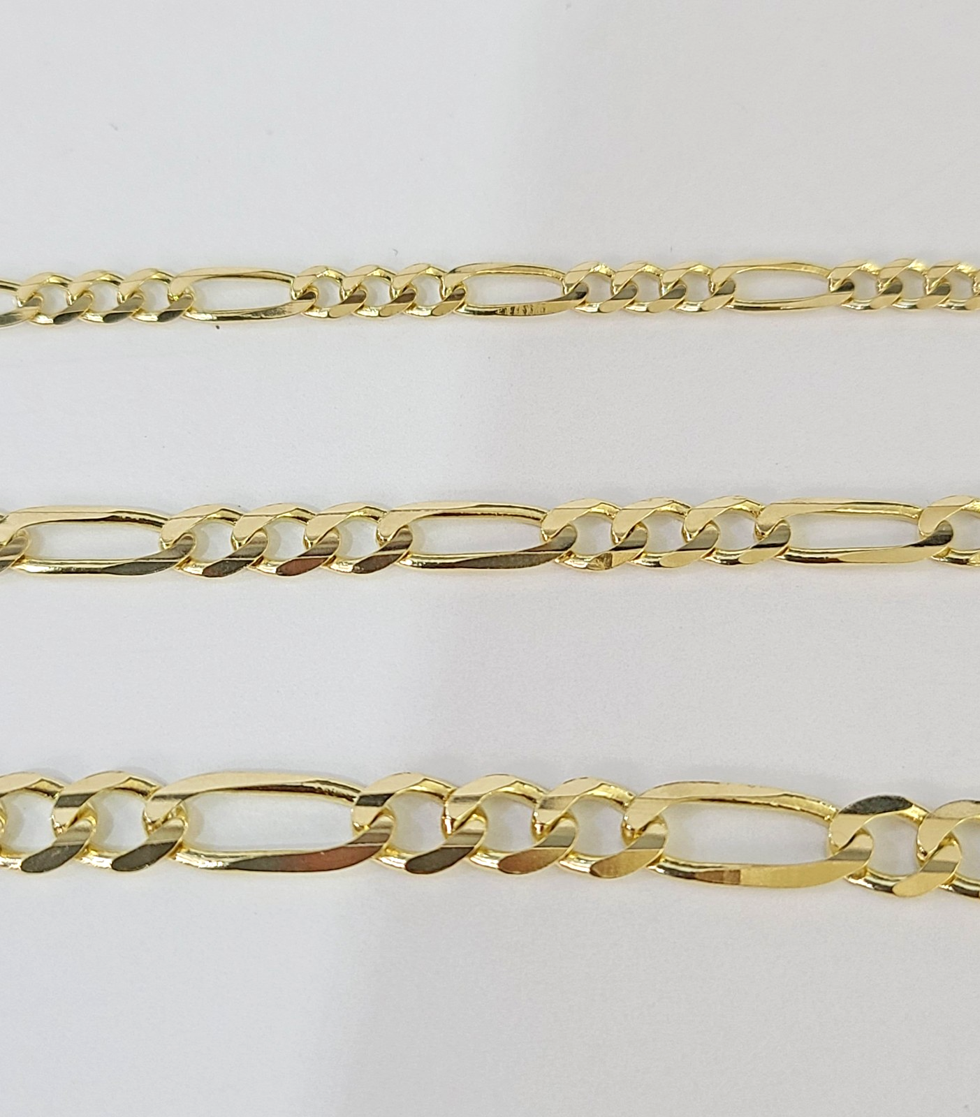 Real 14k Solid Gold Chain Figaro Link Necklace 3mm 4mm 5mm Men Women 14kt