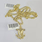 10k Gold Cuban Curb Chain Eagle Anchor Charm Solid 4mm 18"-28" SET Necklace