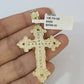 Real 10K Jesus Cross Pendant Crucifix Yellow Gold Charm Genuine