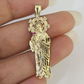 Real 10K Gold Saint Jude Charm Diamond Cut 10kt yellow Gold Pendent 1.5"