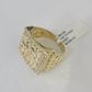 Real 10k Nugget Ring Yellow Gold Women Men Genuine 10Kt