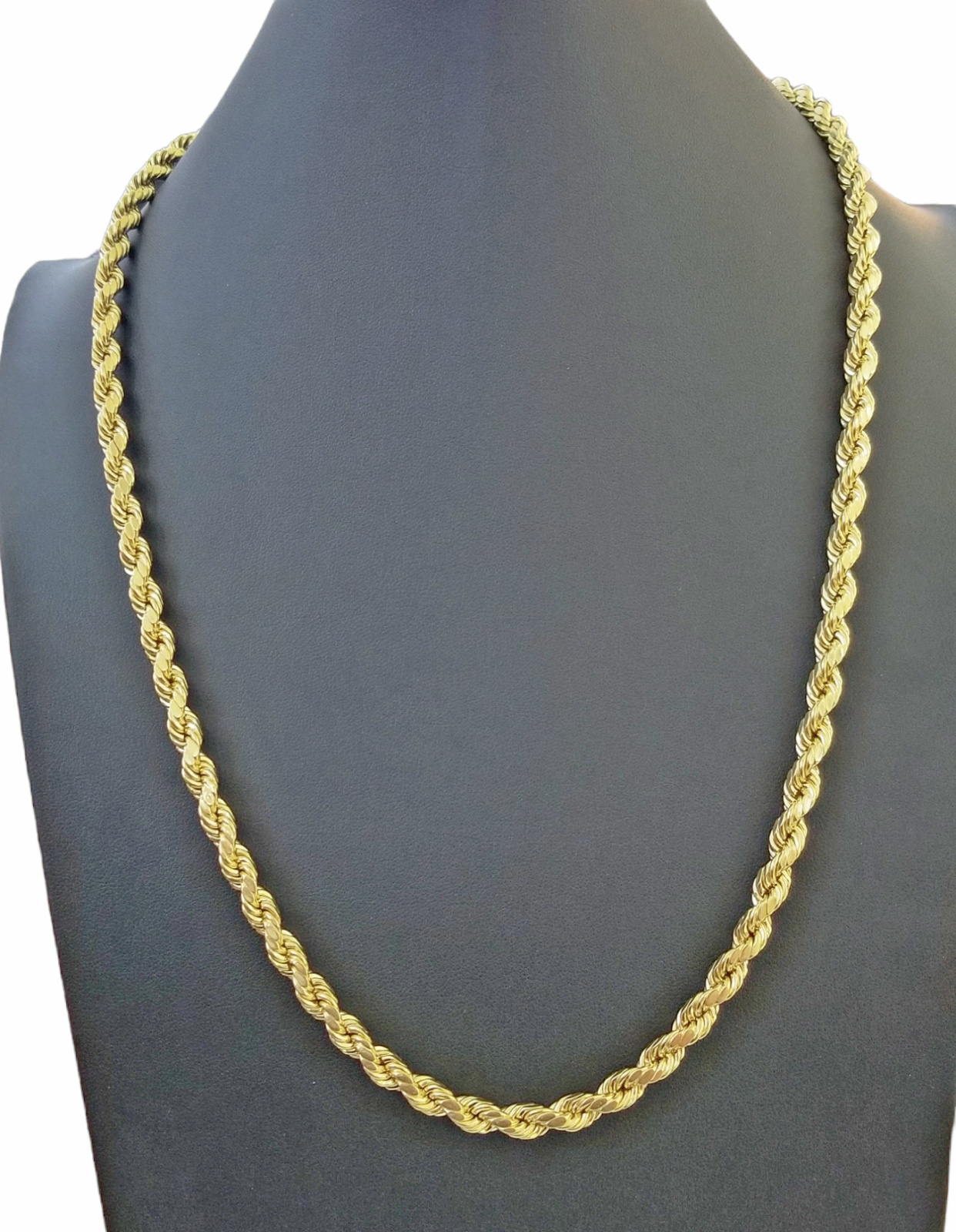 Real 10k Gold Rope Chain Necklace 18"-30" Inch 3mm-10mm Men & Women DISCOUNT