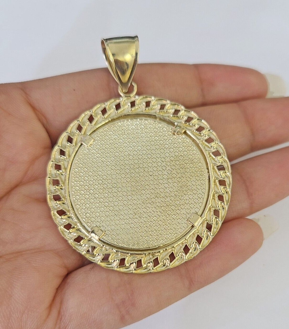 10k Centenario Coin Charm Yellow Gold 50 Pesos 1947 Mexico/Mexican Coin 2.25"